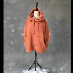 Pink Sherpa Nike Hoodie – Plus Size Cozy Oversized Pullover Sweater